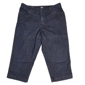 St John's Bay Denim Capri Womens Jeans Size‎ 12 Blue Cotton Blend Cropped Pants